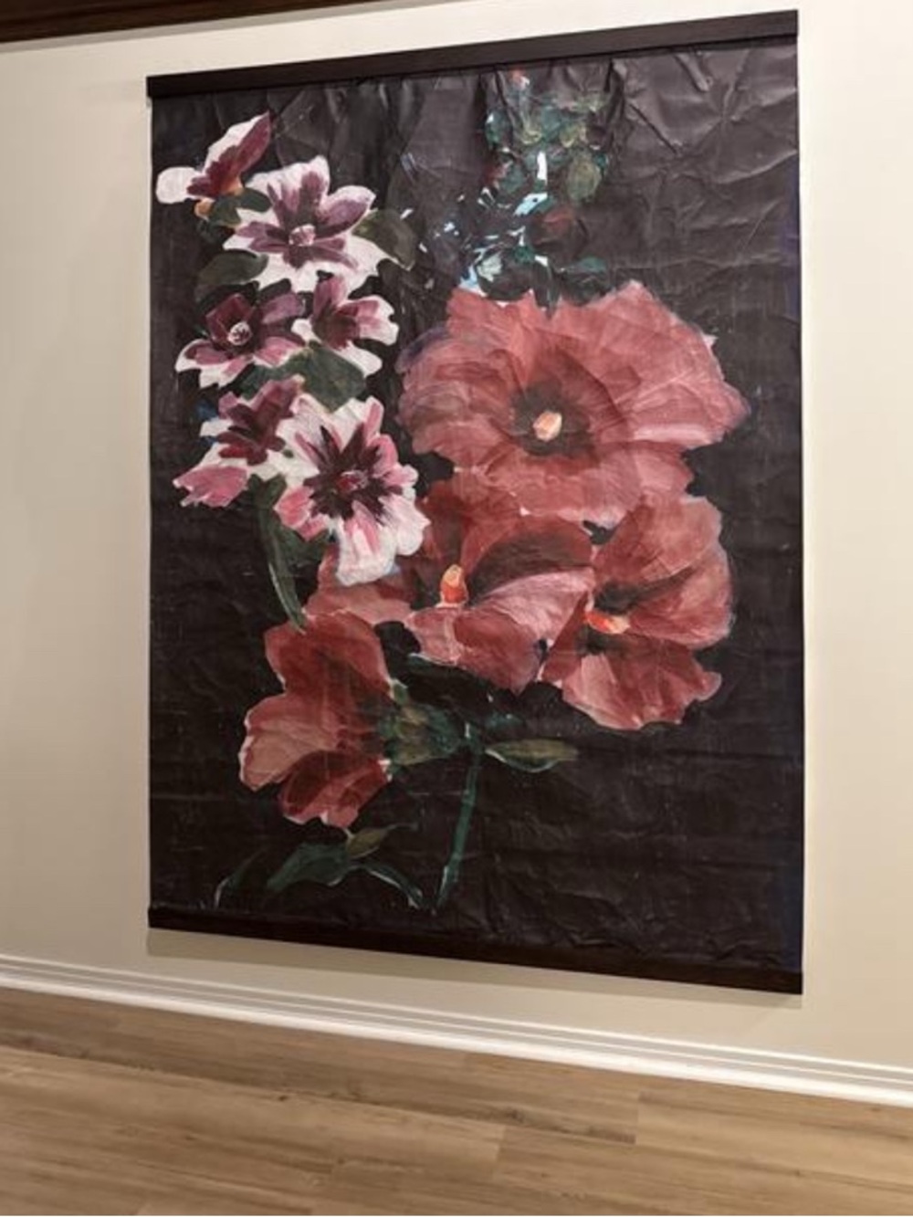 Anthropologie Carolina Floral Tapestry in Red, Pink & Green